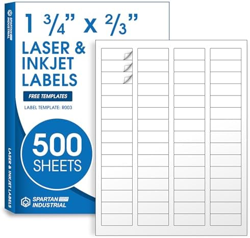 1 3/4" X 2/3" Matte White Return Address Labels by SpartanIndustrial