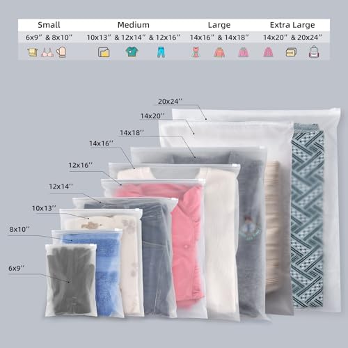 14x16 Inch Plastic Bags for Clothes Frosted Bags 50Pcs No Vent Holes - Image 3