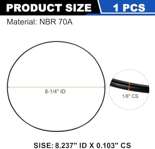 uxcell 1Pcs AS-172 NBR 70A O-Rings 8-1/4"ID x 3/32"CS/8.237"ID x 0.103"CS - Image 2