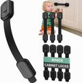 Infinno 8 Pack Cabinet Locks Baby Proofing Heavy Duty - Child Safety Cabinet Locks for Drawers, Cupboards & Fridge – No Drill 3M Adhesive Locks for Pets - Toddler Safety Latches-Black by InfinnoHome