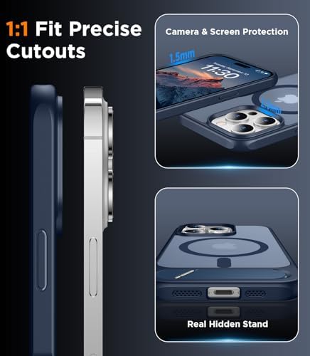Temdan Magnetic Compatible with iPhone 14 Pro Case, [Built-in Invisible Kickstand][Compatible with MagSafe] [Military Grade Shockproof] Slim Translucent Matte Phone Case for iPhone 14 Pro 6.1" - Image 6