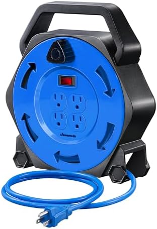 DEWENWILS 25FT Extension Cord Reel, Hand Wind Retractable Cord Reel by DEWENWILS