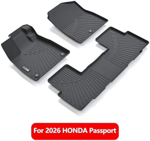 Floor Liners Floor mats for 2026 Passport TPE All Weather Protection 1st & 2nd Row Car Floor Mats Accessories-Black - Image 2