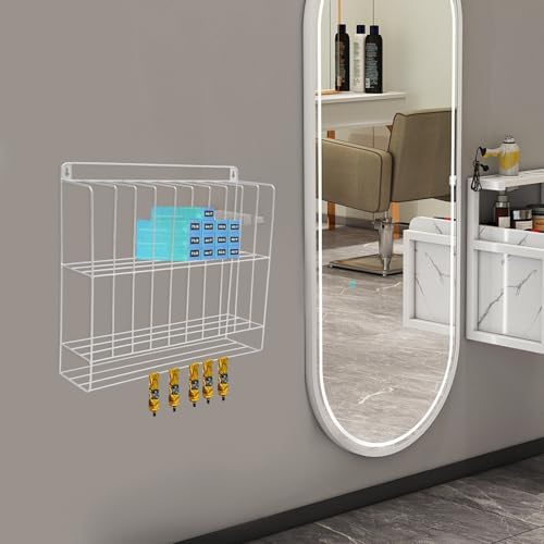 Hair Color Organizer, 2 Tiers Metal Salon Hair Color Tube Storage Racks for Salon Beauty Home Spa (Silver) - Image 4