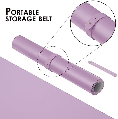 HOMIEAZICOZI Leather Desk Mat - Non-Slip PU Desk Pad for Office and Home - Desk Organization and Accessories - Ideal for Large Mouse Pad and Desk Mats on Top of Desks (Purple,36''x 17'') (DPD-Pu-L) - Image 3