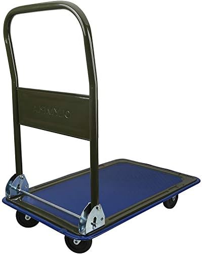 Olympia Tools Foldable Push Cart Dolly - 300 Lb. Capacity Heavy Duty Platform Truck with 360° Swivel Wheels - Black - Image 4