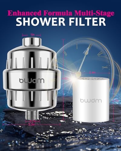 Enhanced Formula Multi-Stage Shower Filter - Shower Head Filter - Hard Water Filter, Remove Chlorine Heavy Metals and Other Sediments, Reduces Dry Itchy Skin, Dandruff (Upgrade Formula) - Image 6