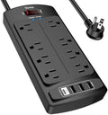 Yintar 6Ft Surge Protector Power Strip with 8 Outlets and 4 USB Ports by Yintar