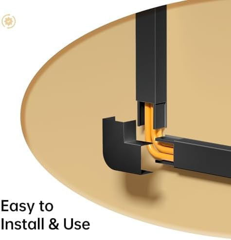 Delamu Black Cord Hider, 85in Cord Covers for 2-3 Wires on Wall, Self-Adhesive Cable Hider, Wire Hiders Wire Covers for TV Cords on Wall, Easy Mount Cable Cover Raceway Kit, W0.95 H0.55in, Black - Image 4
