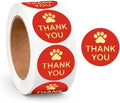 500 Pcs Thank You Dog Stickers Dog Paw Print Thank You Stickers for Shipping Mailers, Bags, Boxes, Tags, Greeting Cards, Present for Sealing and Decoration(Red) by Unknown