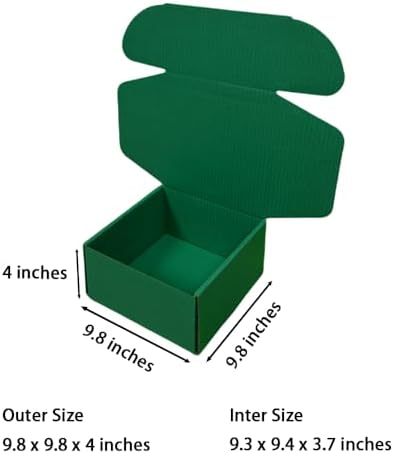 20 Pack 9.8x9.8x4 in Hunter Green Shipping Boxes - Image 2