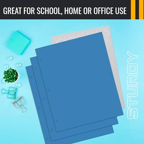Better Office Products Blue Folders, 50 Pack Letter Size Two Pocket Folders, Folders with Pockets, Durable Paper Portfolio Folders for School Classroom Office Organization, Light Blue - Image 5