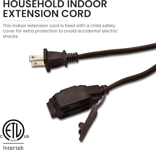 GoGreen Power Inc. (G-24812-5) 16/2 12' Household Extension Cord, 3 Outlets, Brown, 12ft, 5 Pack - Image 3