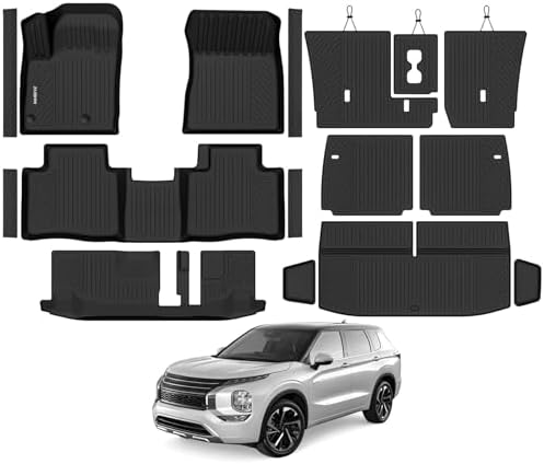 Naibeve Floor Mats for 2022-2026 Mitsubishi Outlander Gas 7 Seats by NAIBEVE-USA