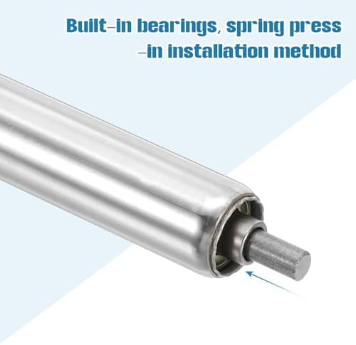 MECCANIXITY Stainless Steel Conveyor Roller 1" Diameter 12" Length Gravity Transmission Replacement Part Galvanized End (Silver) - Image 4