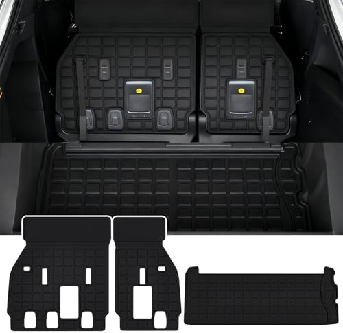 Cargo Mat with Backrest Protection for 2021-2025 2026 Toyota Sienna, TPE All Weather Protection Cargo Liner with Velcro Rear Seats Backrest car Accessories-Black by WAYIDSS