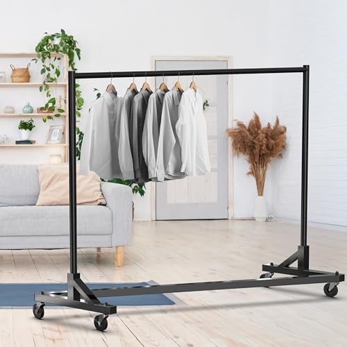 Simple Houseware Industrial Grade Z-Base Garment Rack, 63" W/500Lb, Black - Image 3