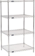 Nexel 24" x 30" x 63", 4 Tier Adjustable Wire Shelving Unit, NSF Listed Commercial Storage Rack, Chrome Finish, leveling feet by Nexel