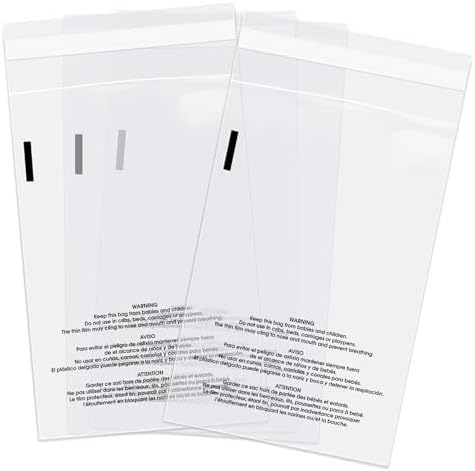 4” X 6” (1000 Count) Self Seal Clear Poly Bags with Suffocation Warning - Image 2