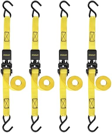 STANLEY 1" x 10' x 900 lbs Light-Duty Ratchet Straps, 4-Pack by STANLEY