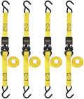 STANLEY 1" x 10' x 900 lbs Light-Duty Ratchet Straps, 4-Pack by STANLEY