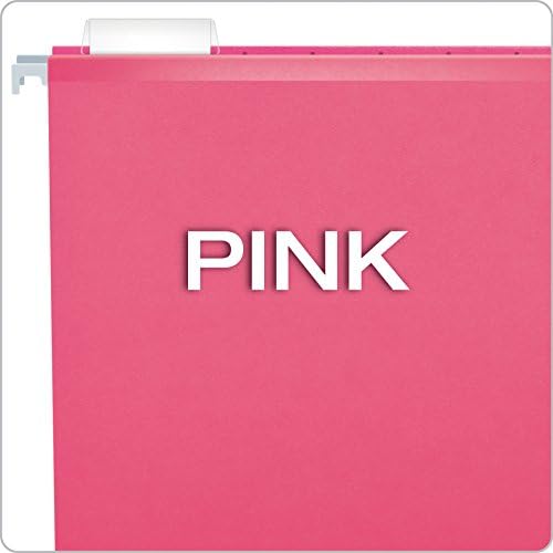 Pendaflex Reinforced Hanging File Folders, Letter Size, Pink, 1/5 Cut, 25/BX (4152 1/5 PIN) (Pack of 10) - Image 3