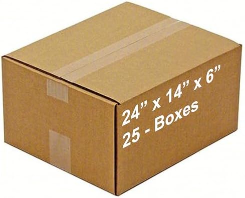 (24 x 14 x 6) - (25 Pack) Corrugated Cardboard Boxes for shipping and moving up to 65 lbs by Unknown
