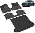 All Weather Car Floor Mats & Cargo Liner Set Fit for Hyundai Ioniq 5 Movable Console 2022-2024 (Limited Models) Floor Liners Trunk Liner Ioniq 5 Limited Cargo Mat Accessories Black by VOUKIY