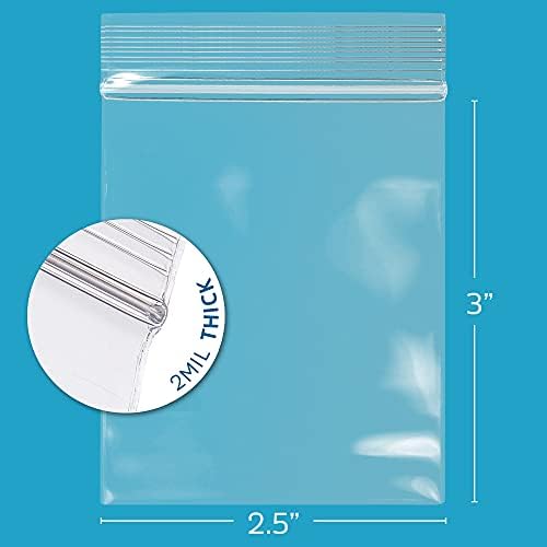 2.5" x 3" Small Zip Bags, 10000 Pack, 2 Mil, Reclosable Jewelry Bags, GPI - Image 2