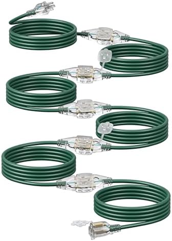DEWENWILS 50FT Outdoor Extension Cord, 6 Outlets Plugs with Indicator Light by DEWENWILS