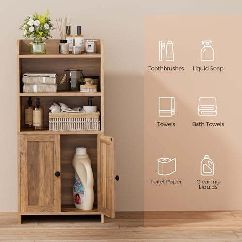 Homhedy Small Bathroom Storage Cabinet, Toilet Paper Storage Cabinet - Image 7