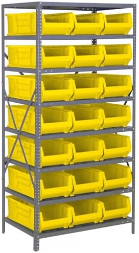Quantum Storage Systems Wire Shelving Unit W/21 Yellow Bins by QuantumStorageSystems