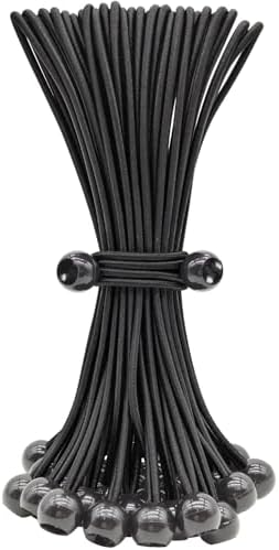 ABINLIN Ball Bungee Cords 10 Inch, 25 Pcs Bungee Cords with Balls, Black by ABINLIN