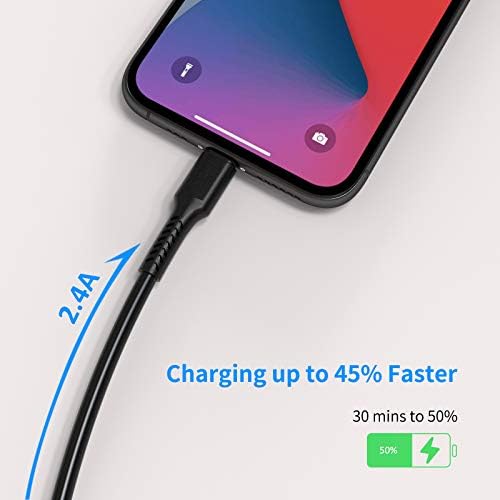 1ft iPhone Charge Cable Short, 5Pack USB to Lightning Cord for Fast Charging Stations 1 Foot Compatible with Apple iPhone 12 11 Pro Max Xs 8 7 6 5 Plus, iPad Air/Mini - Image 3