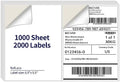 8.5" x 5.5" Half Page Self Adhesive Shipping Label, Compatible Laser & Inkjet Printers, White, 2 Labels Per Sheet(1000 Sheet Total 2000 Labels) by NefLaca