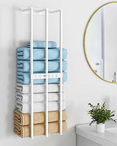 Bethom Towel Racks for Bathroom, Towel Storage Holder Space Saving, White by Bethom