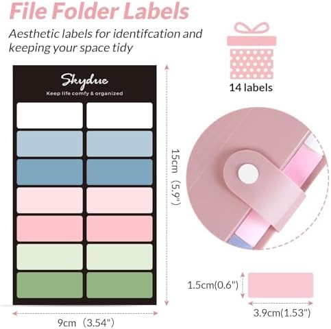 SKYDUE 8 Pockets Expanding File Folders, Accordion Folders, Portable Paper Bill Receipt Organizer, Letter Size, Home College School Office Supplies, Pink - Image 5