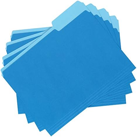 Amazon Basics File Folders for Organization,Letter Size,1/3 Cut Tab,Sturdy with Tabs for Organizing and Filing,Blue,(Pack of 360) - Image 4