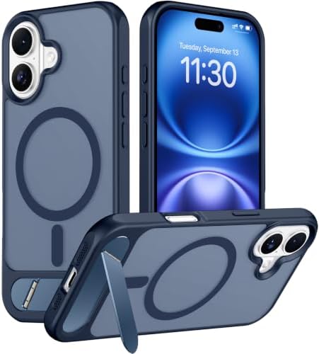 Temdan Magnetic Compatible with iPhone 16 Plus Case, [Built-in Invisible Kickstand][Compatible with MagSafe] [Military Grade Shockproof] Slim Translucent Matte Phone Case for iPhone 16 Plus 6.7" by Temdan