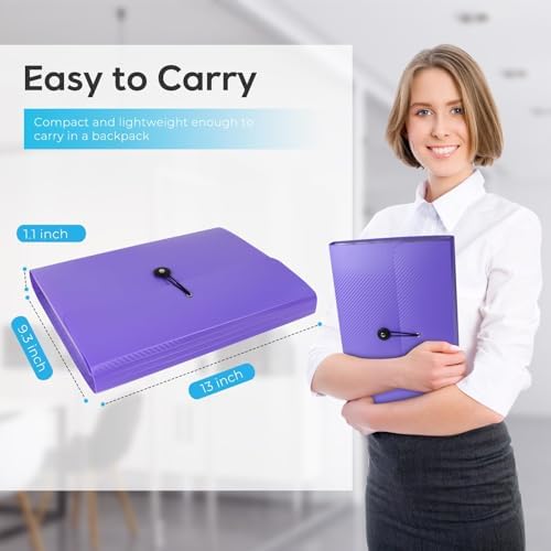 Accordion File Organizer, Expanding File Folder for Sorting Documents and Papers, 13 Pockets File Storage Organizer for Home, Travel and Office Use, Hospital Bag Essentials (Purple) - Image 3