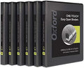 Oxford 3 Ring Binders, 0.5 inch ONE-Touch Easy Open D Rings, Durable Binders for School and Office, View Binder Covers, Xtralife Hinge, Non-Stick, PVC-Free, Black, Holds 125 Sheets, 6 PK (79901) by Oxford