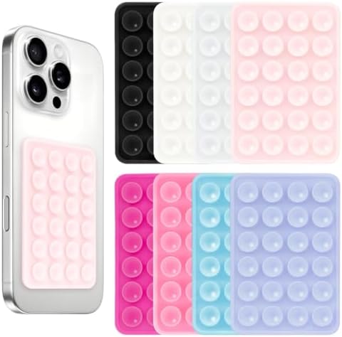Giumel 8PCS Silicone Suction Phone Case Mount, Non Slip Suction Cup, Hands-Free Phone Accessories Holder for Selfies and Videos, Silicone Adhesive Stand Sticky for Cell Phone by Giumel