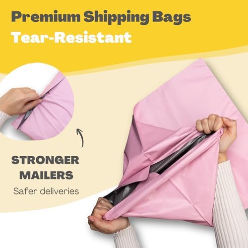 Shipping Bags (12 Pack) with Label Pouch - 14x18 & 18x24 - Poly Mailers for Clothes, Self-Seal Plastic Mailing Envelopes - Tear & Water-Resistant Packaging Bags for Clothing, Not Padded - Image 4