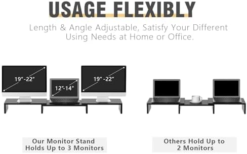 TAVR Monitor Stand Riser, Office Desktop Organizer Stand for 2 Monitors - Image 4