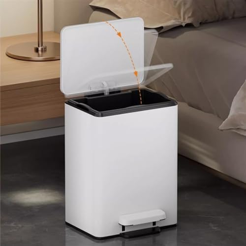 Stylish Wine Red 30L Stainless Steel Trash Can with Soft Close Lid Foot Pedal Ideal for Home Office Bathroom and Commercial Use - Image 4