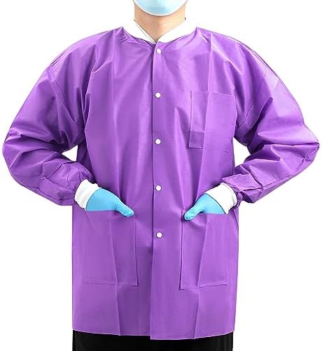 JMU 10-100 Pack Disposable Lab Coats, SMS Disposable Medical Jackets by JMU