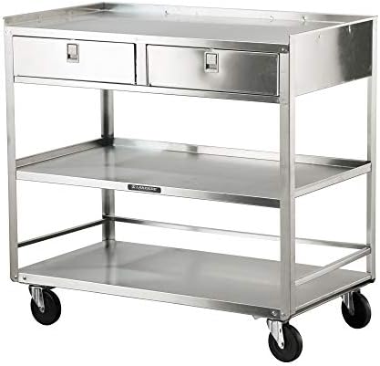 Lakeside Manufacturing "474 Stainless Steel Equipment Stand, 2Drawers-3 Shelves, 500 lb. Load Capacity, Length 39.5"" Width 23.5"" Height 39""" by Lakeside+Manufacturing%2C+Inc.