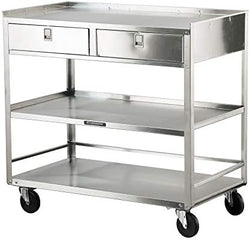 Lakeside Manufacturing "474 Stainless Steel Equipment Stand, 2Drawers-3 Shelves, 500 lb. Load Capacity, Length 39.5"" Width 23.5"" Height 39""" by Lakeside+Manufacturing%2C+Inc.