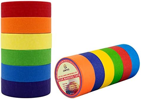 Colored Masking Tape, Colored Painters Tape for Arts & Crafts, Labeling or Coding - Art Supplies for Kids - 6 Different Color Rolls - Masking Tape 1 Inch x 13 Yards (2.4cm X 12m) - Image 2