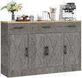 Shintenchi Buffet Cabinet with Storage,53.4" Large Kitchen Storage Cabinet with 3 Drawers and 4 Doors,Wood Farmhouse Buffet Sideboard with Adjustable Shelf for Kitchen Living Room, Gray by Shintenchi%7CFurnitureMadeforRealLife